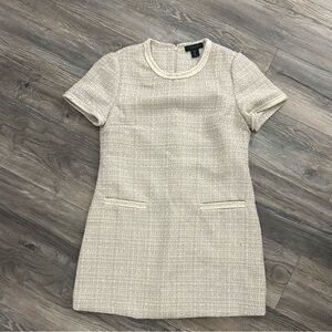 Tahari neutral beige tweed dress women’s size large